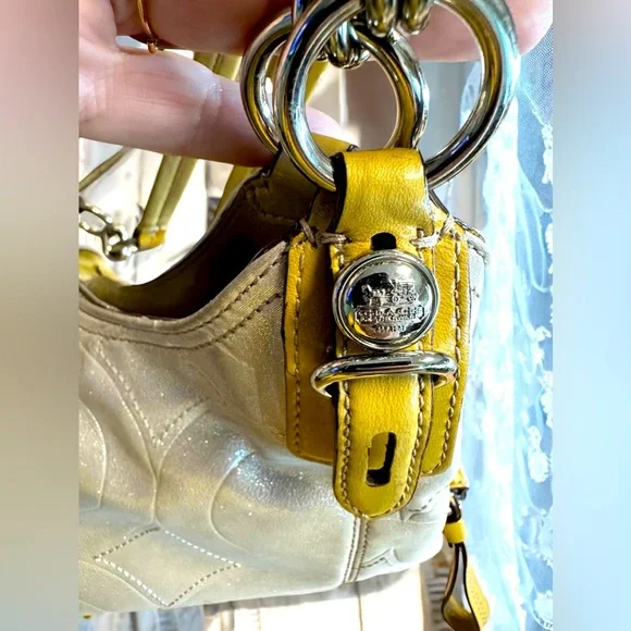 Coach Signature C Maggie Hobo Metallic Bag - Picture 4 of 9